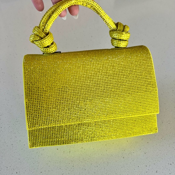 Zara Handbags - Zara sparkly mini city bag in lime green. NWT